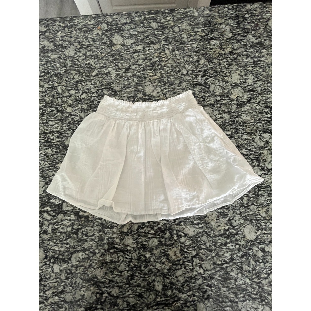 Wonder Nation A Line Skirt Girls L(10-12)‎ White Textured Plaid Elastic Waist
